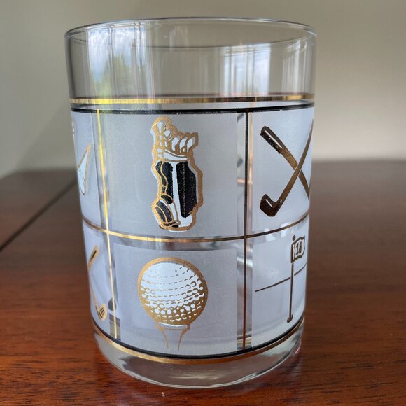 Never used Vintage Culver Golf Accent 14oz  Glasses with Ice Bucket - Picture 2 of 8